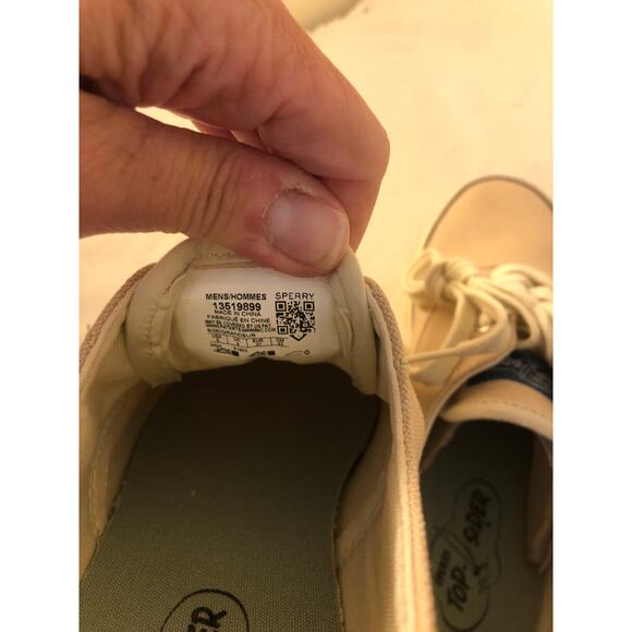 Sperry NWOT Men's Cream/Beige Top Siders Size 6 - Picture 6 of 7